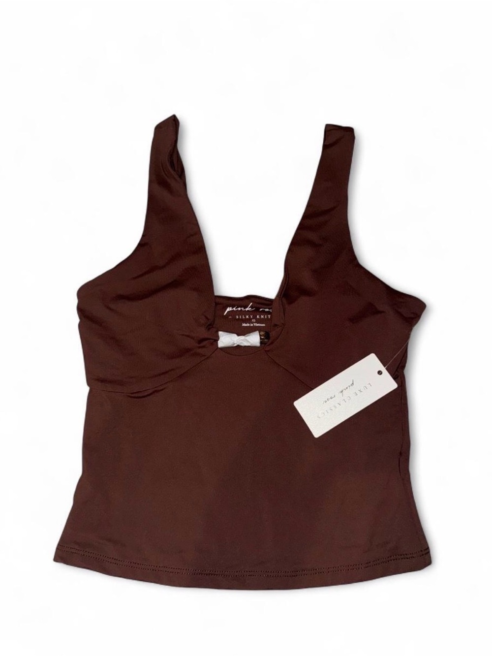 Pink Rose- Brown Tank Top, SIZE XS